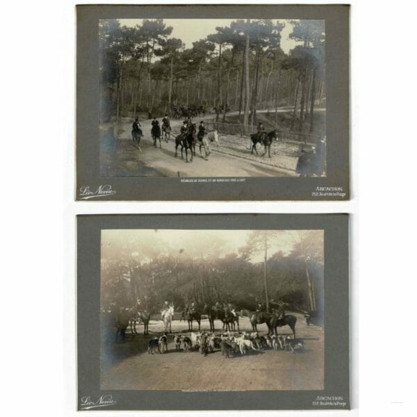 Photographies de Léo Neveu d'une chasse à courre vers 1912