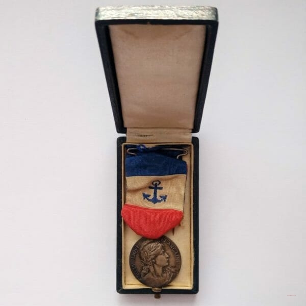 Médaille d'honneur des marins du commerce et de la pêche Premier modèle argent