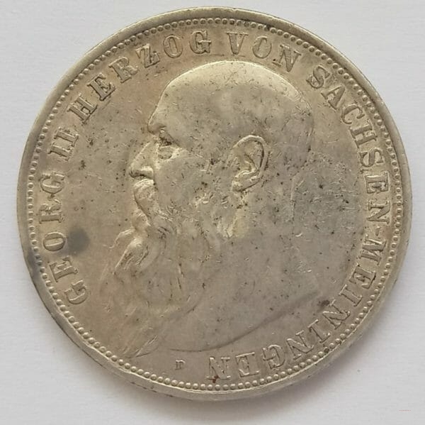 Saxe-Meiningen Drei Mark 1913 D