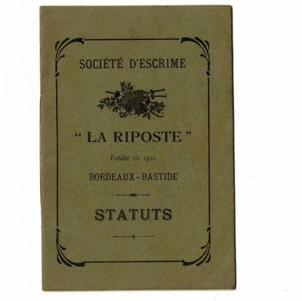 Statuts Escrime La Riposte Bordeaux-Bastide 1901