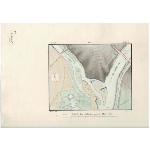 Carte Lavée 1872 -commune de Remilly-Aillicourt