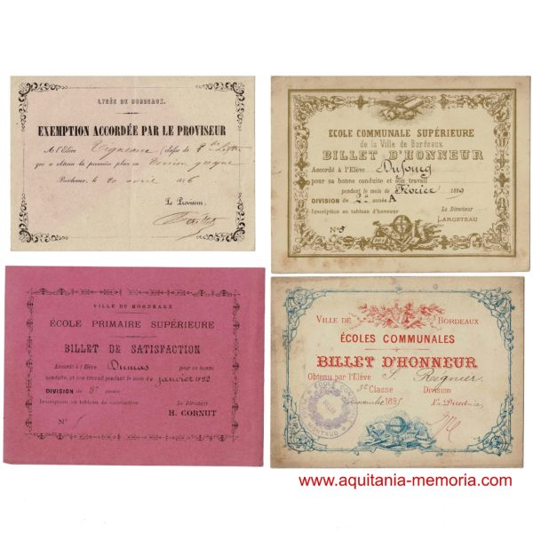 Récompenses scolaires Bordeaux XIXe siècle