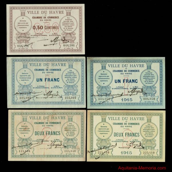 Havre Billets de nécessité 1914 1915